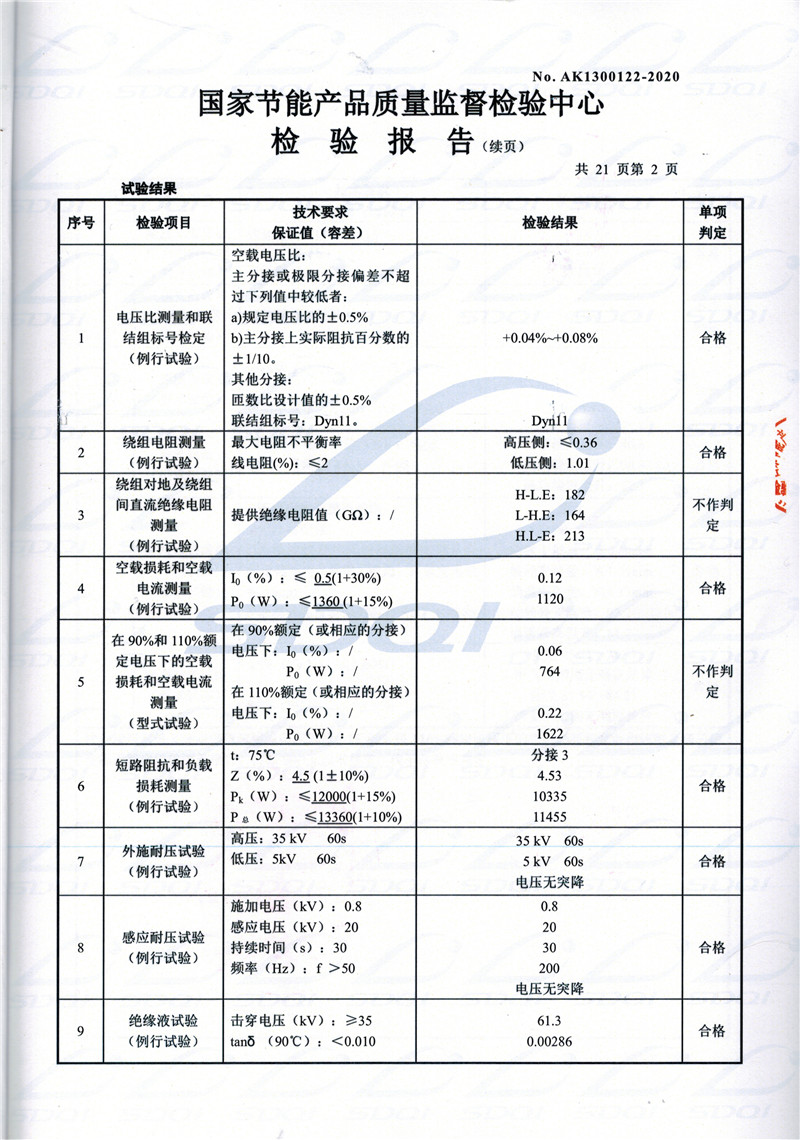 高低压试验报告-S11-1250安顺安顺安顺油浸式变压器-2.jpg